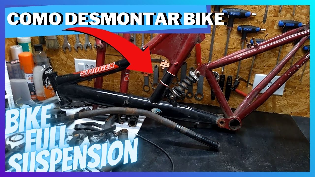 🛠️ Como DESMONTAR  uma BICICLETA | DESMONTANDO uma BIKE ARO 26 FULL SUSPENSION de MOLA
