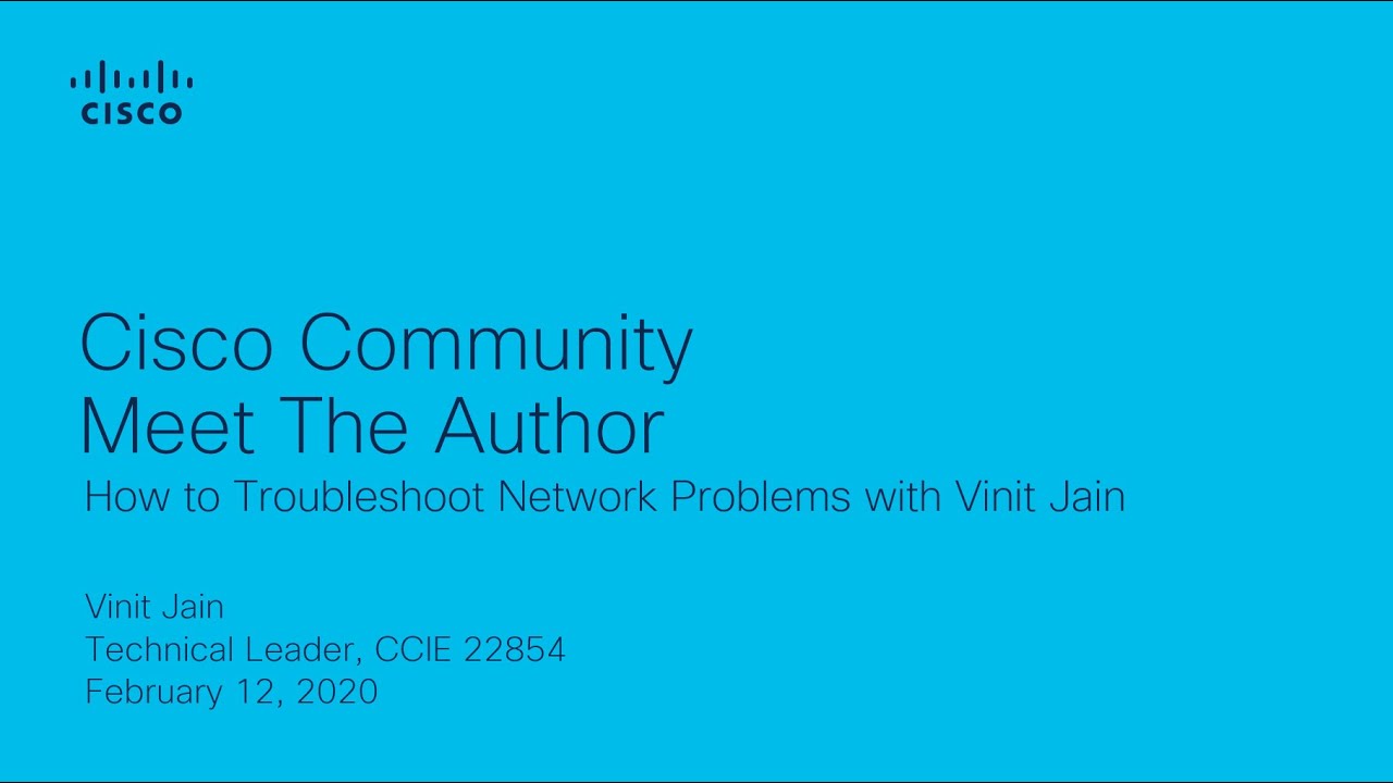 Встреча с авторами: как устранить неполадки в сети с помощью Vinit Jain