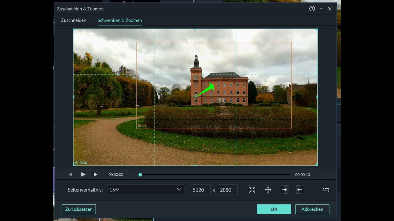 Kamerafahrten Zoomen mit der GoPro am Beispiel Filmora9 Vorteile von5K Aufnahmen Zooming with GoPro