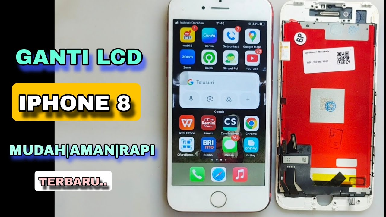 CARA GANTI LCD IPHONE 8 AMAN DAN RAPI || IPHONE 8 DISPLAY CHANGE
