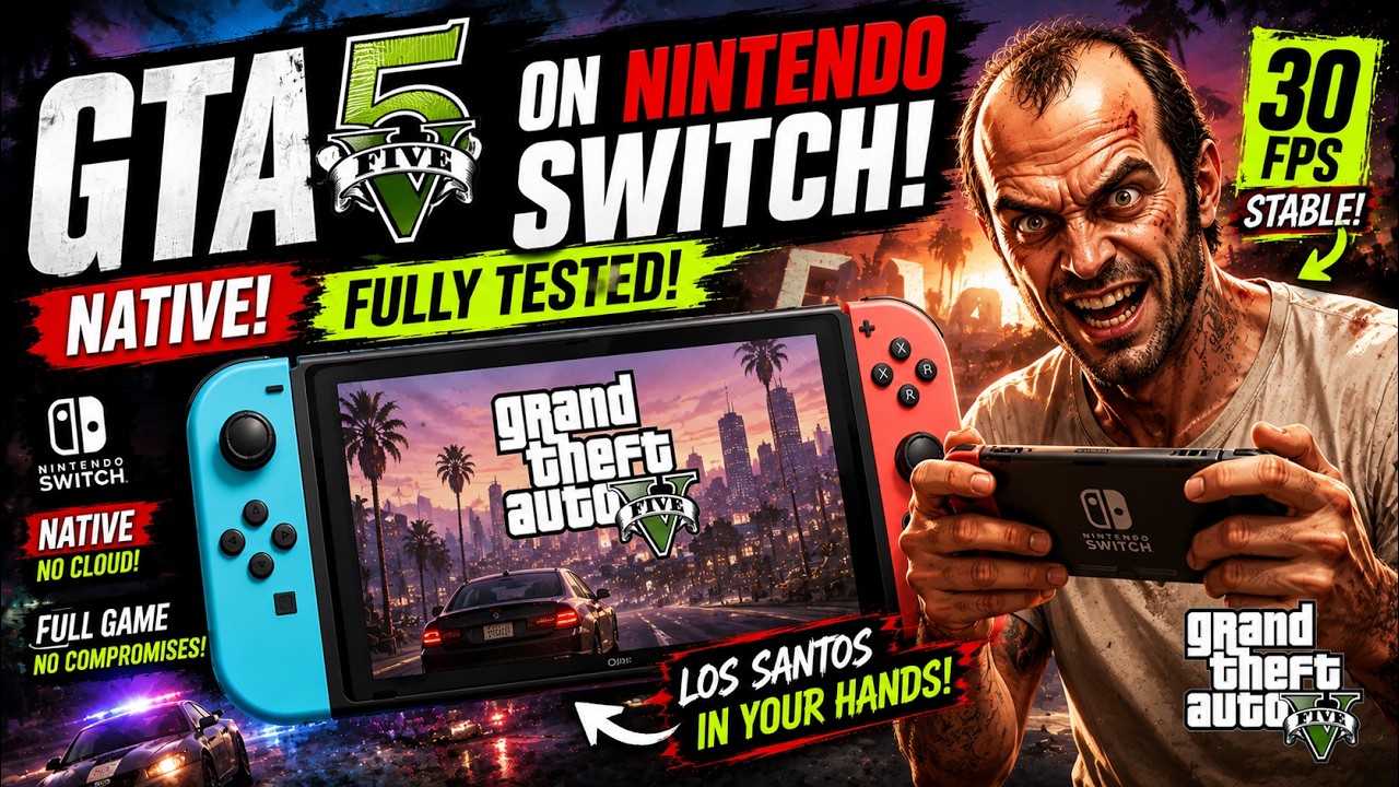 GTA 5 ON NINTENDO SWITCH! NATIVE! 🔥 30 FPS?! FULL TEST