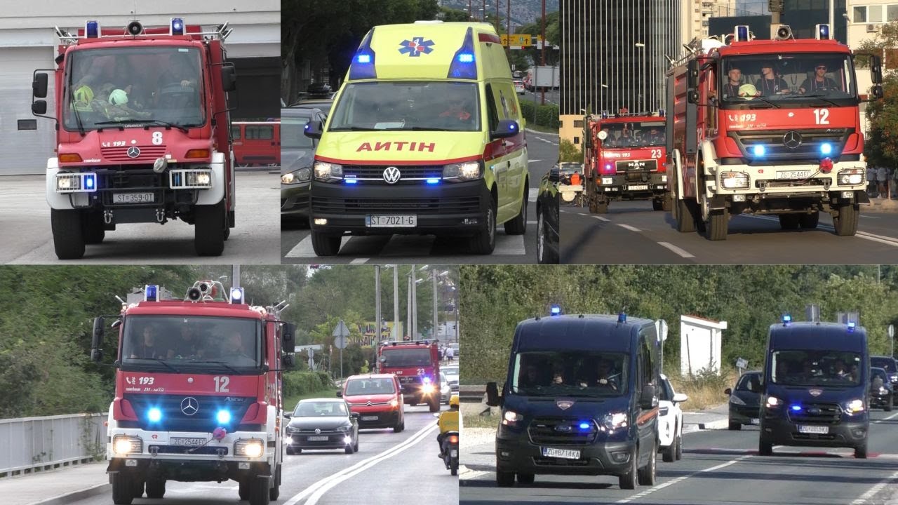 Emergency Responses in Split! Fire Department, (HEMS) Ambulances & Civil Protection Code 3