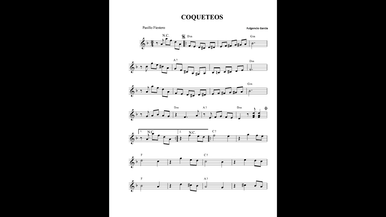 Coqueteos - Pasillo (Fulgencio García) acompañamiento