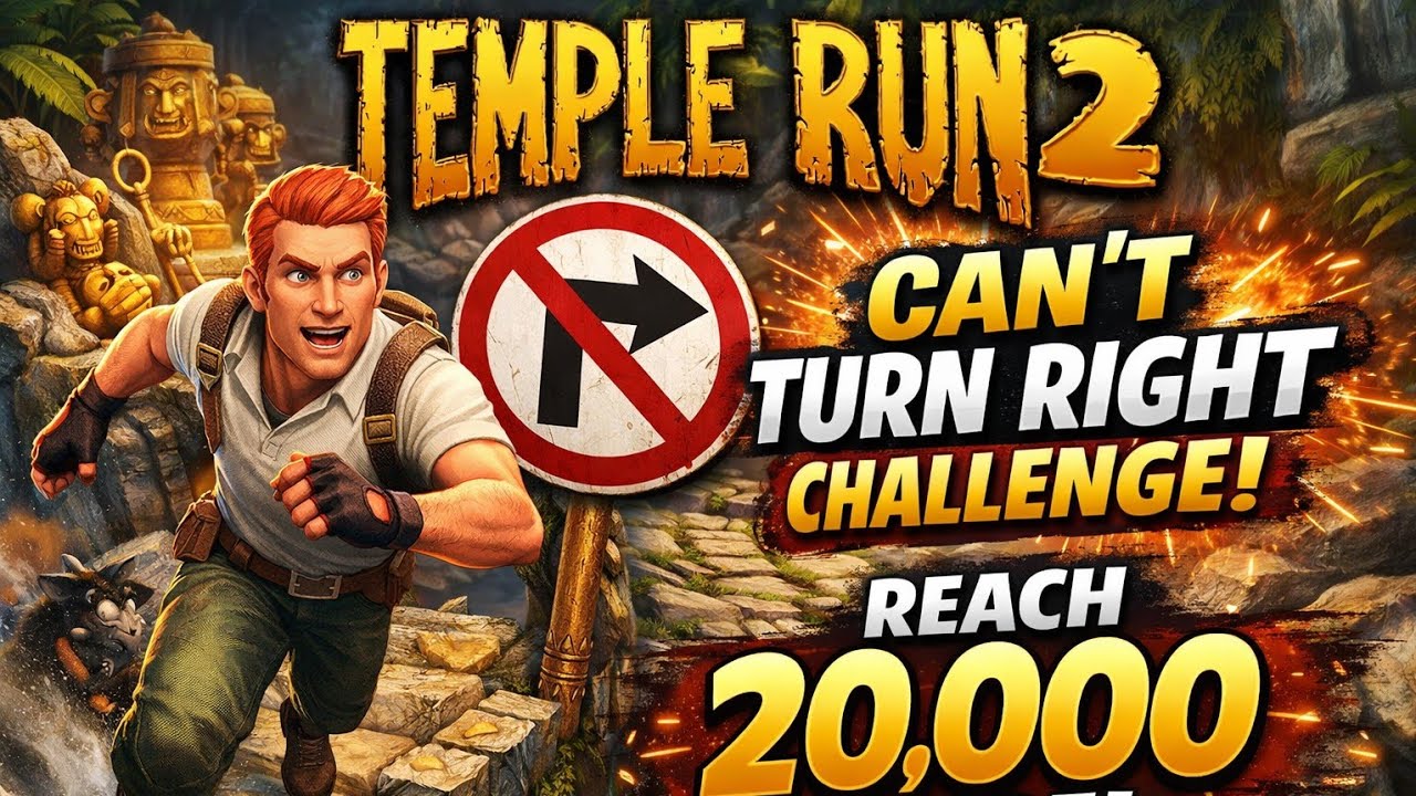 Temple Run 2: NO RIGHT TURN Challenge – Can I Hit 20K?! 😱