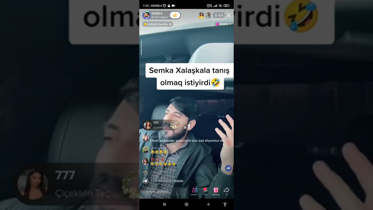 SEMKA XALASKA YLA TANIS OLMAQ ISDEYIR DI 😂😂 TIKTOK CANLI YAYIN YARISMA (2022)