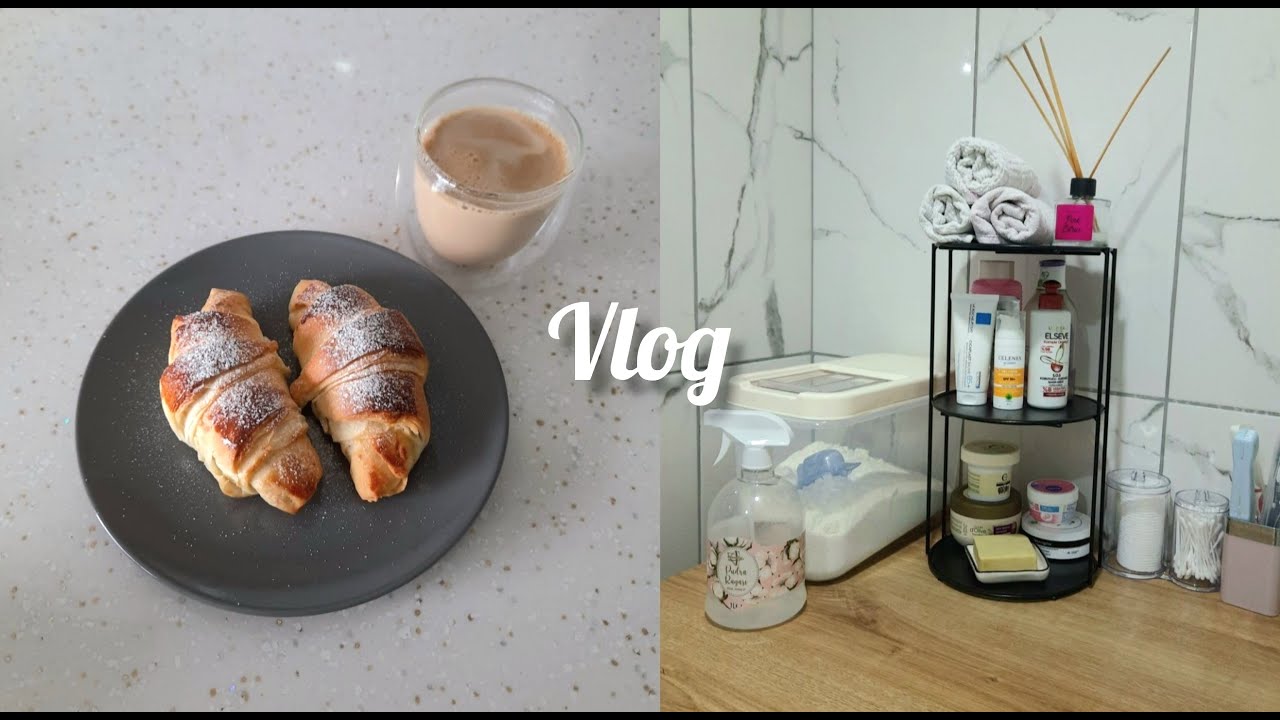 DAİLY VLOG || kruvasan yapımı , banyo düzeni , yeni çiçekler ...