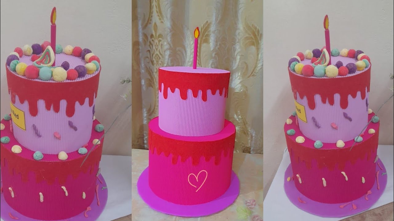 Paper craft ideas / DIY Birthday cake / How to make cake with paper #cake #papercraft