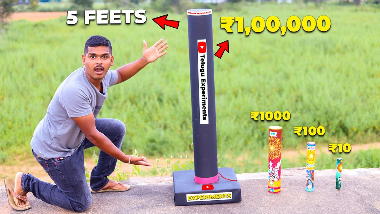 💥 We made biggest next Level Skyshot in India 🔥 Top Awesome Diwali Experiment | Telugu Experiments