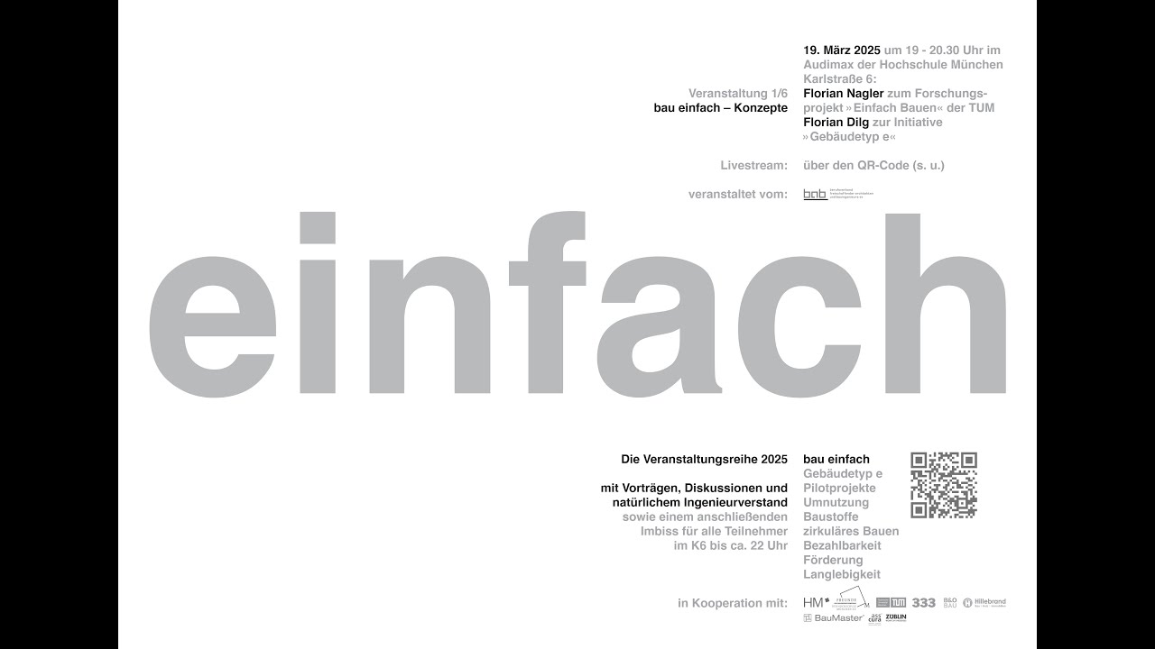 bau einfach - Konzepte, am 19.03.25 in der Hochschule München