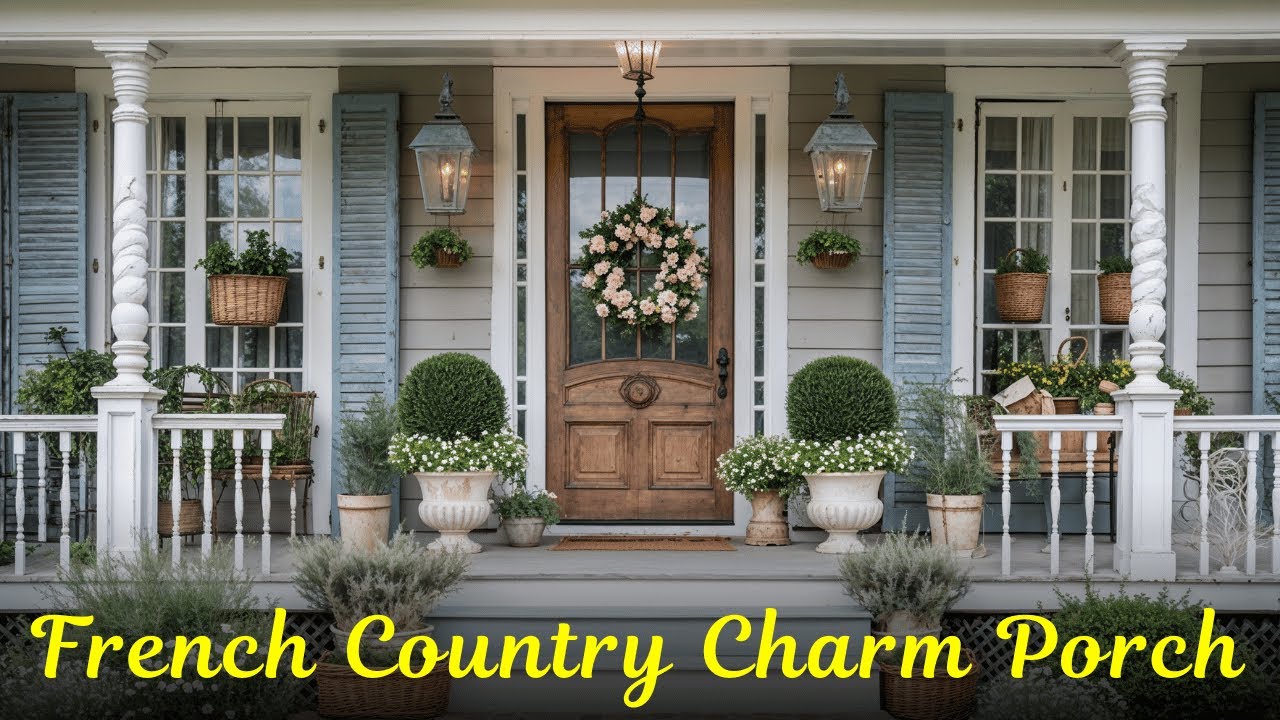 French Country Charm Front Porch Ideas 2025 | Rustic Elegance