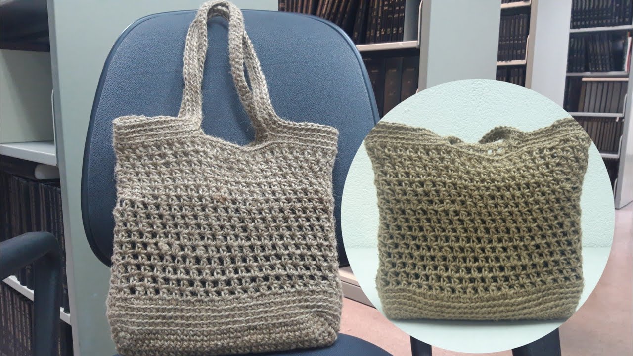 Crochet easy jute tote bag - Easy crochet pattern for beginners