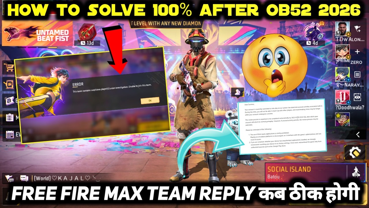ERROR THIS TEAM CONTAINS SUSPICIOUS PLAYER(S) UNDER INVESTIGATION UNABLE TO JOIN THIS TEAM PROBLEM