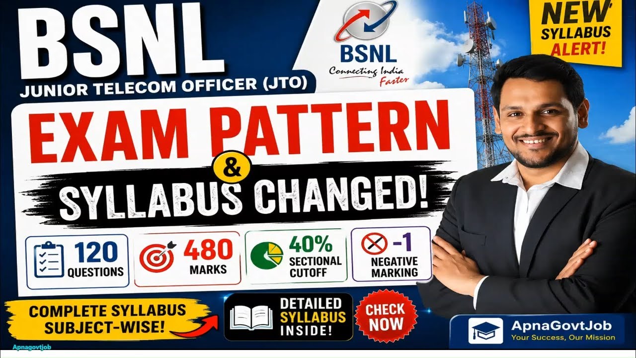 BSNL JTO EXAM PATTERN & SYLLABUS 2026 | NEW SYLLABUS