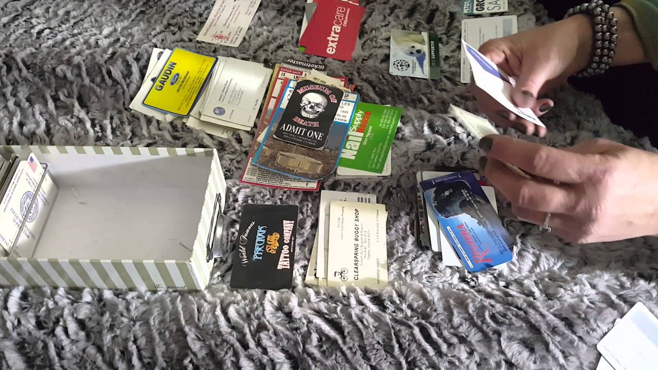 ASMR-Sorting and Organizing old business cards -Silent-no talking