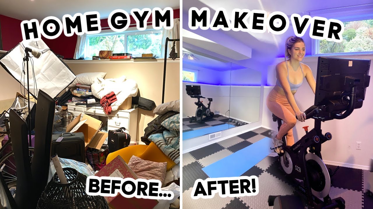 EXTREME Bedroom Makeover | BEFORE & AFTER Home Gym Transformation