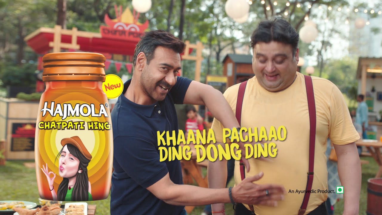 Watch how Ajay Devgn enjoys the new Dabur Hajmola Chatpati Hing | Khaana Pachaao Ding Dong Ding