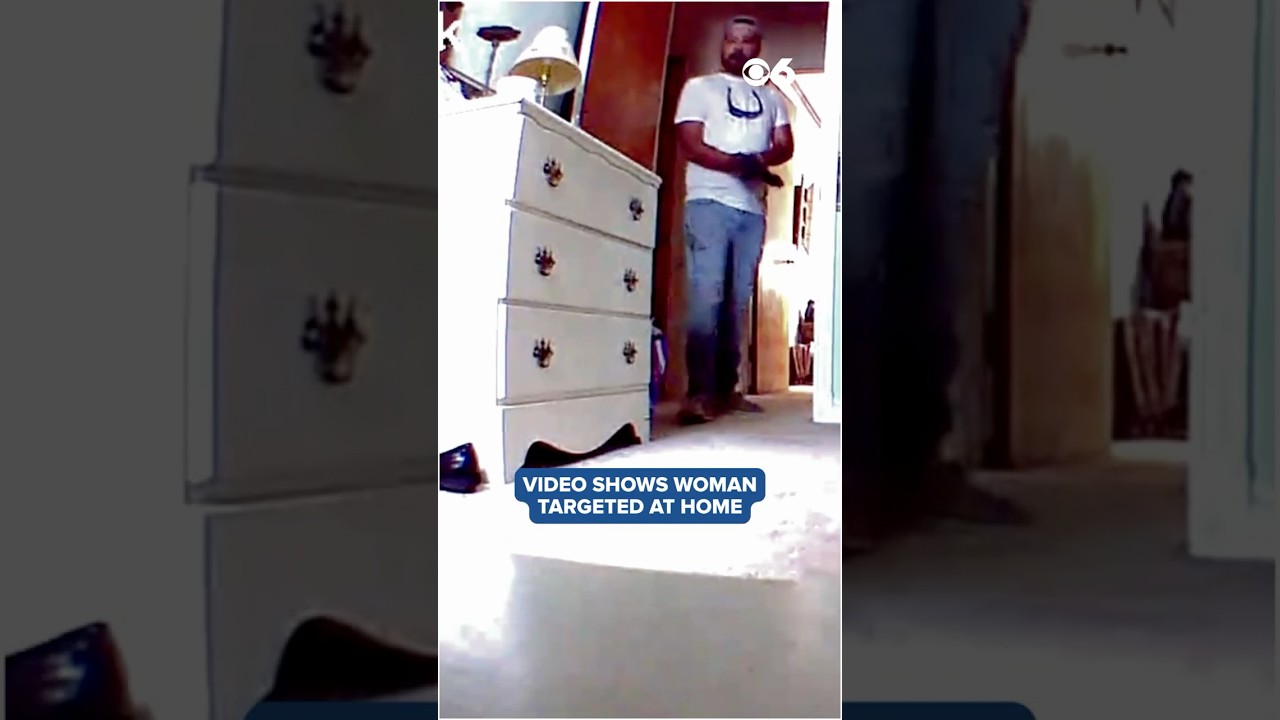 Shocking video shows woman targeted at home