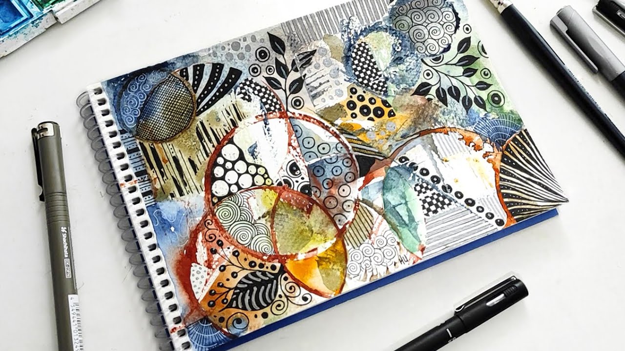 Watercolor Zentangle Art | Zentangle Over Watercolor Tutorial