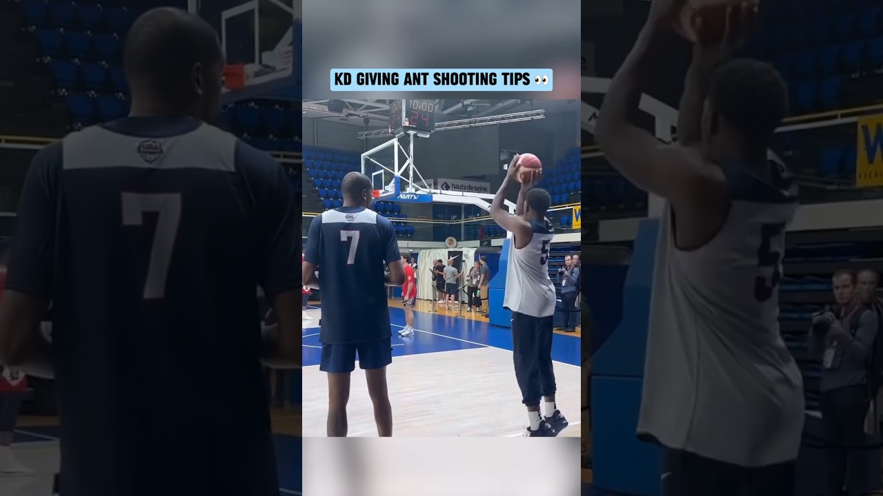 Ant learning from his favorite player KD 🤝 (via GrantAfseh/X)