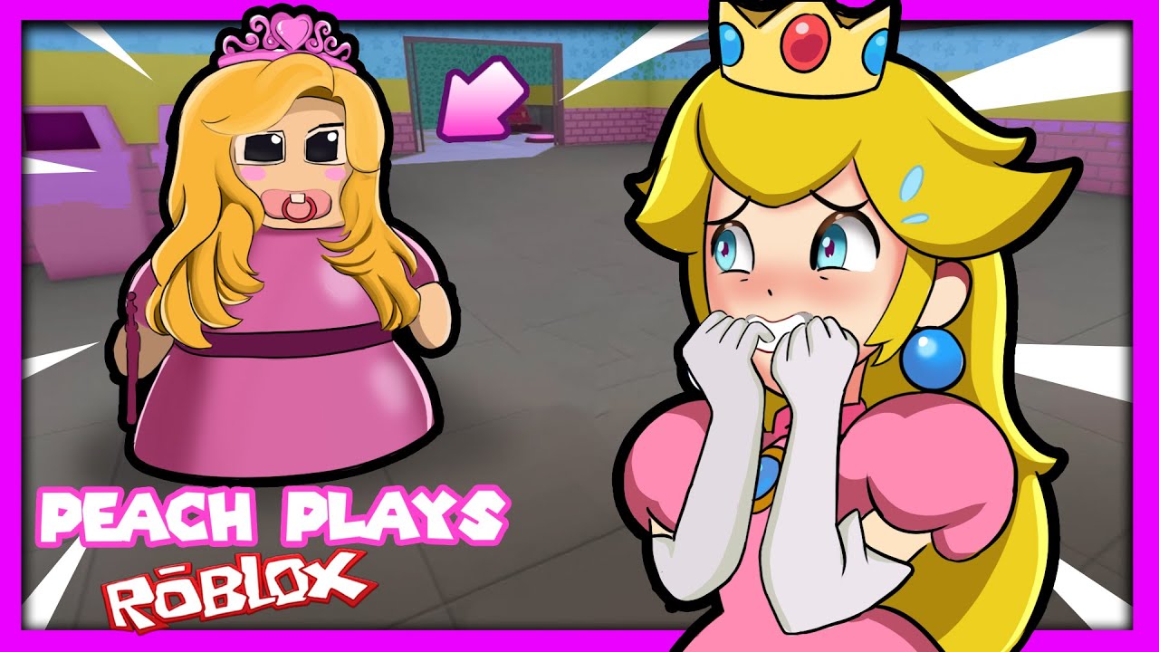 👑 ESCAPE BABY BARBIE! | Peach Plays Roblox Princess Barry's Baby Prison Run