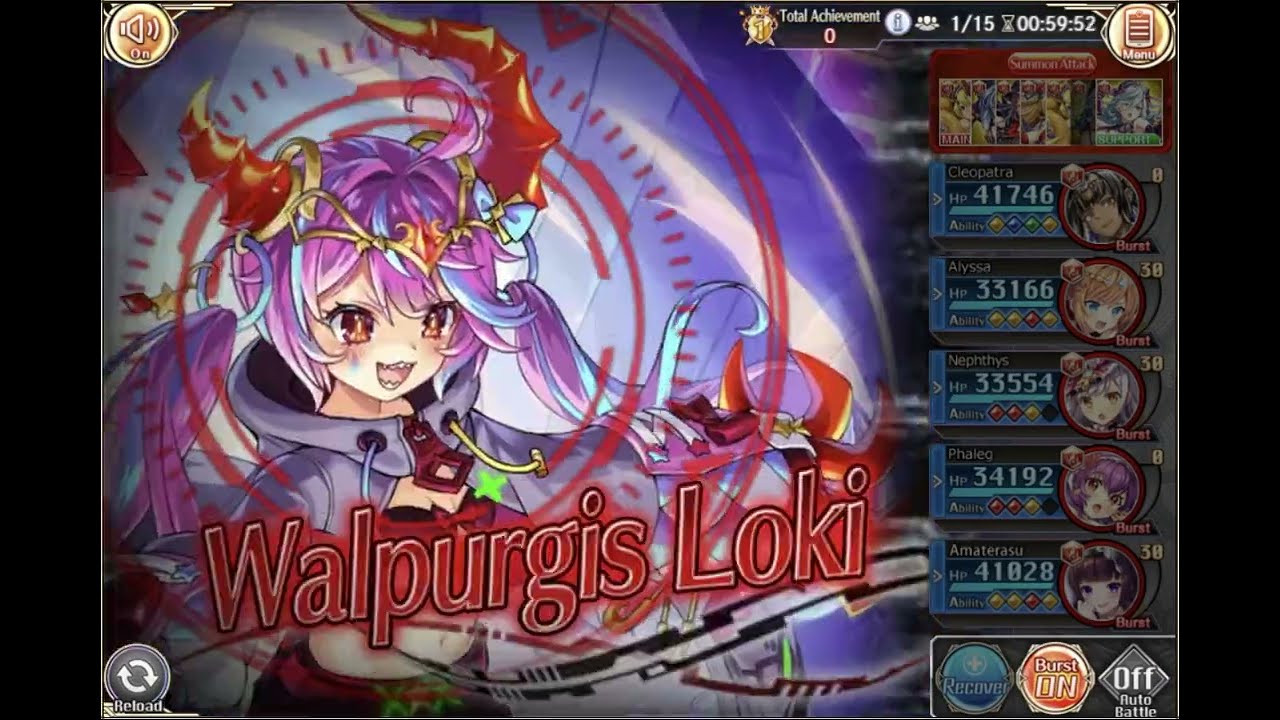 [Kamihime PROJECT] Walpurgis Night Loki 1T w/ Fire Cleo