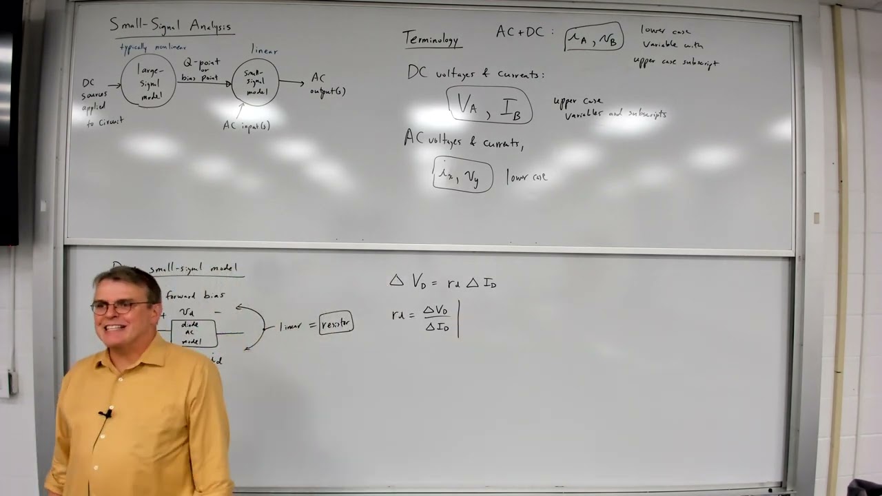 Electronics - Lecture 5:  Diode small-signal model, small-signal AC analysis, voltage regulation