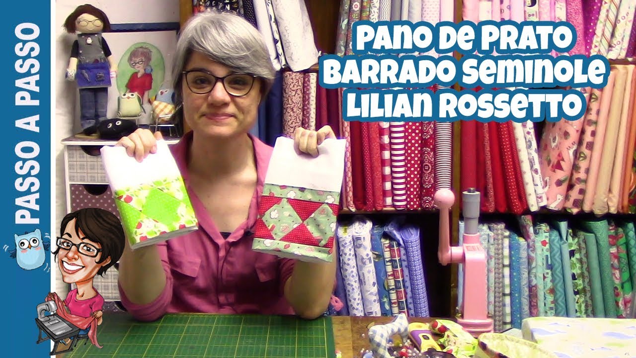 Aprenda como fazer Barrado Seminole para Pano de Prato  -  Costura Criativa e Artesanato em Tecido