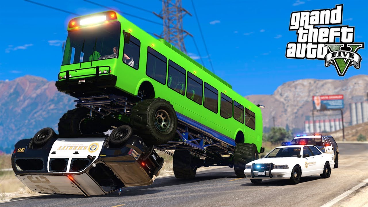 Я построил МОНСТР АВТОБУС! Теперь ПОЛИЦИЯ НЕНАВИДИТ МЕНЯ! - GTA 5 (Моды ГТА 5)