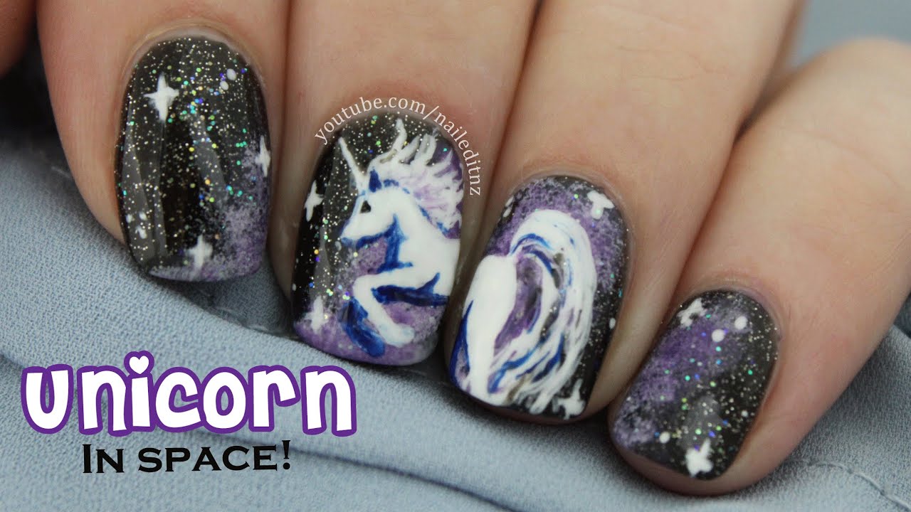 Unicorn in SPACE | Galaxy Nail Art