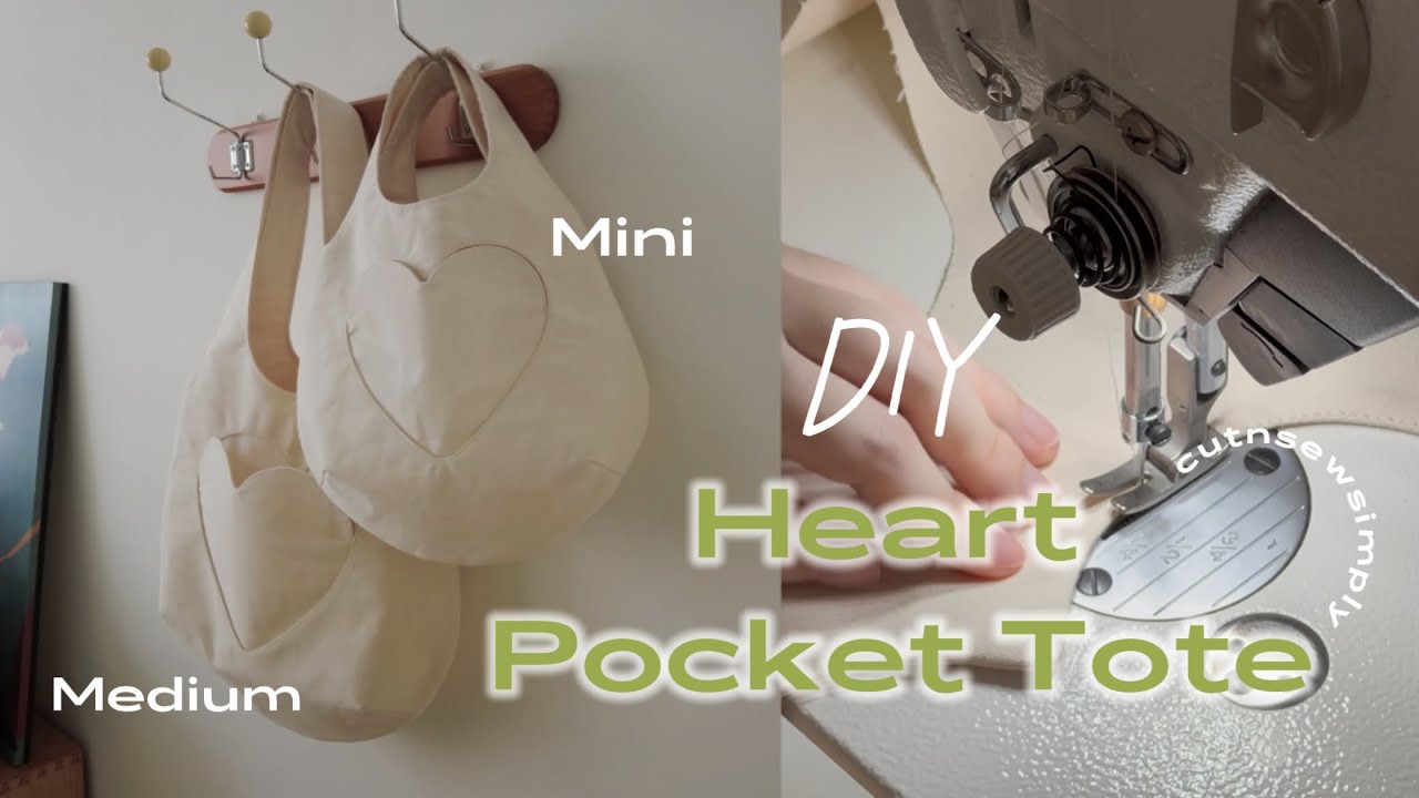 DIY Heart Pocket Tote | Step-by-step Sewing Tutorial | cutnsewsimply