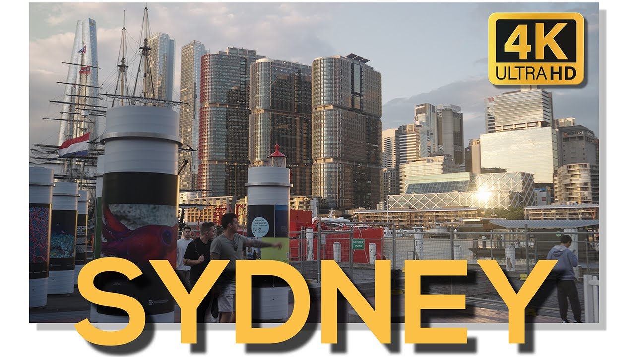 Darling Harbour to Chinatown at Sunset | Sydney Australia in 4K Cinematic