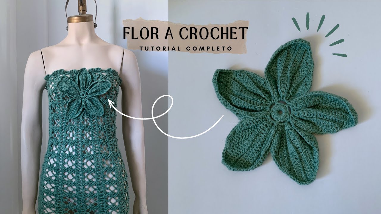 HOW TO CROCHET A FLOWER 🌸 AND PLACE IT ON A DRESS 🧚 | TUTORIAL PART 2✨