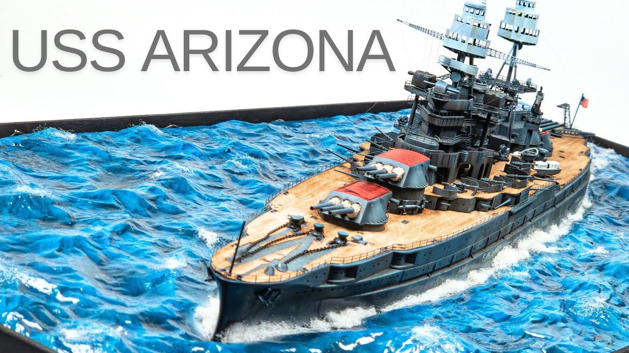 Сборка модели корабля «Линкор Аризона» в масштабе 1/350