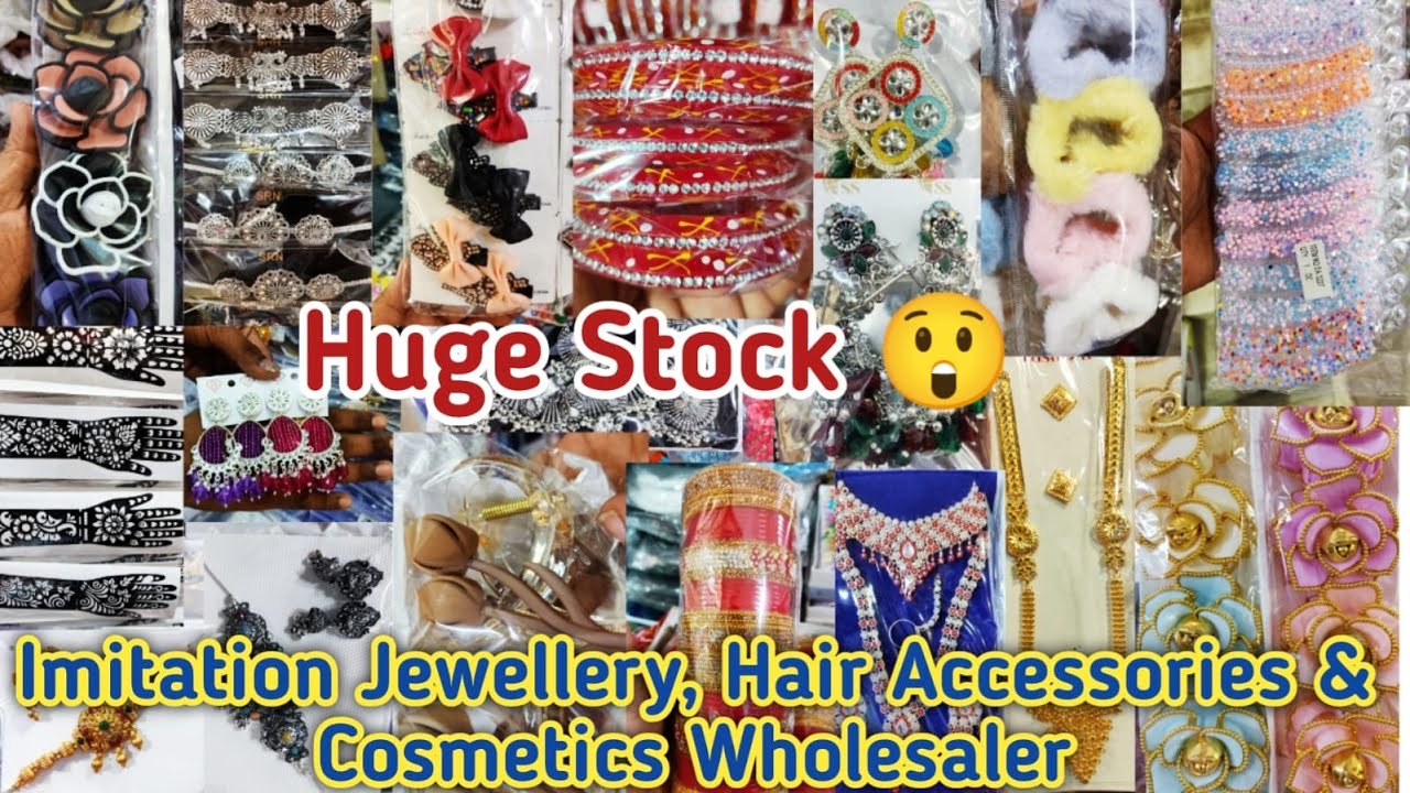 Trending Imitation Jewellery Wholesale Market in Kolkata l Hair Accessories & Cosmetics Collection l