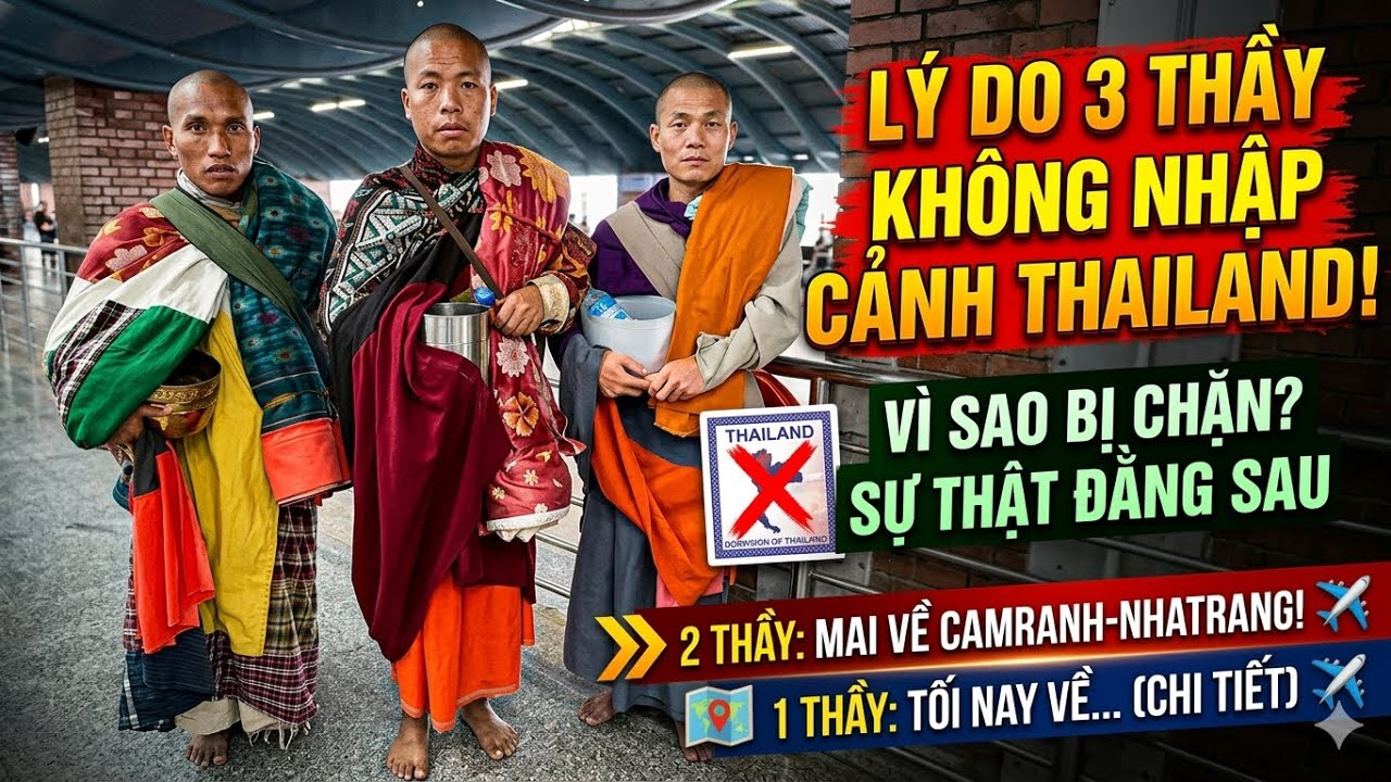 Lý Do 3 Thầy Không Thể Nhập Cảnh Được Thailand , 2 Thầy Mai Về Camranh 1 Thầy Đợi Tối Nay