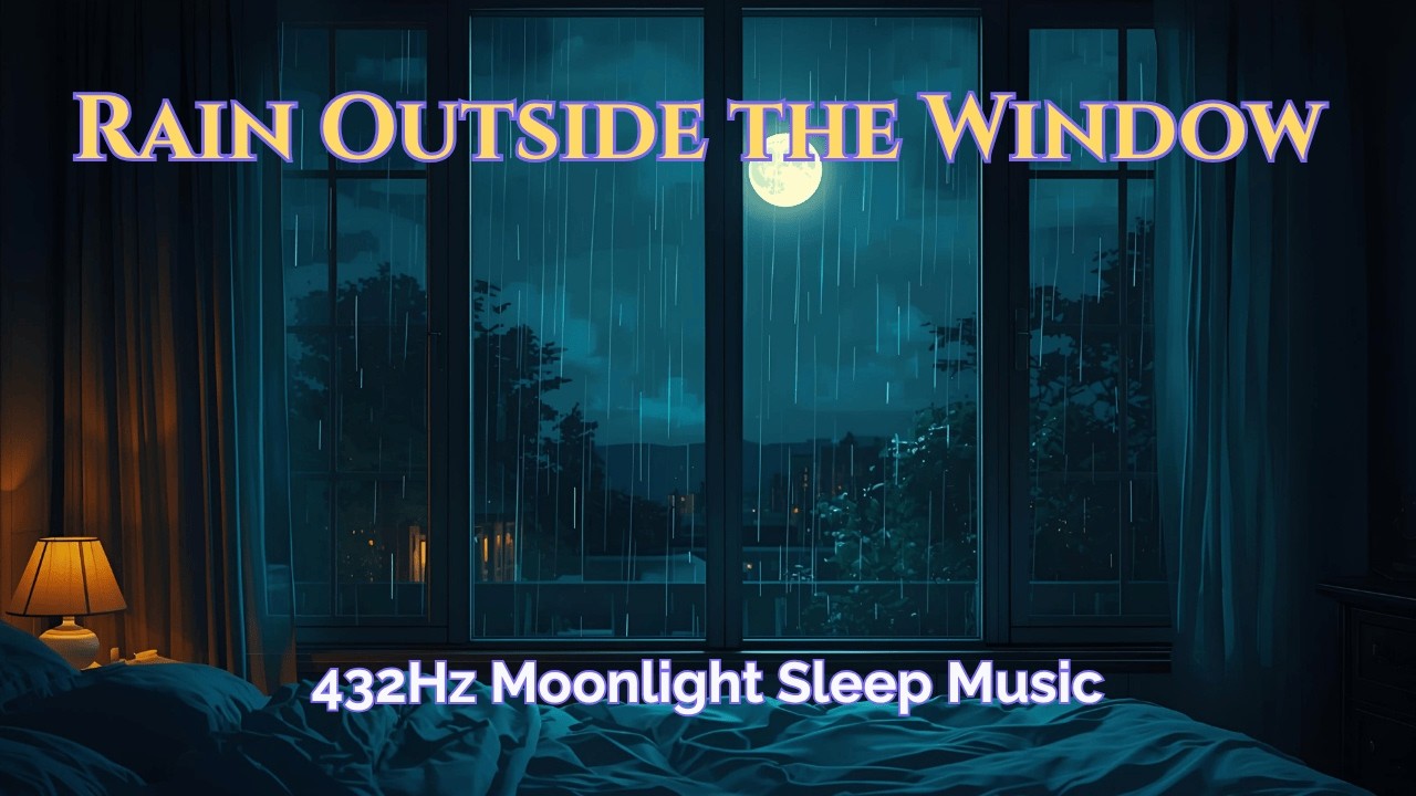 Rain Outside the Window 🌙 | 432Hz Moonlight Music to Calm Your Mind & Help You Sleep Instantly