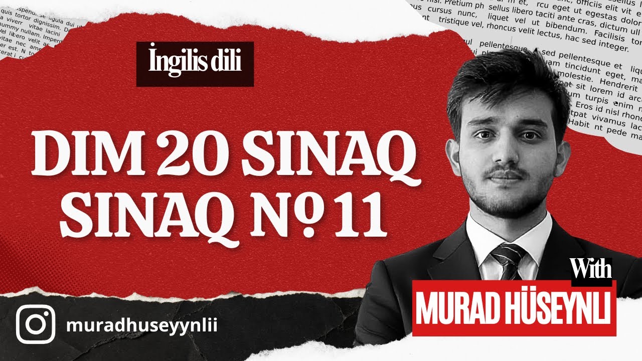✅❗️👉 DİM (20 sınaq) / sınaq 11 | ingilis dili 