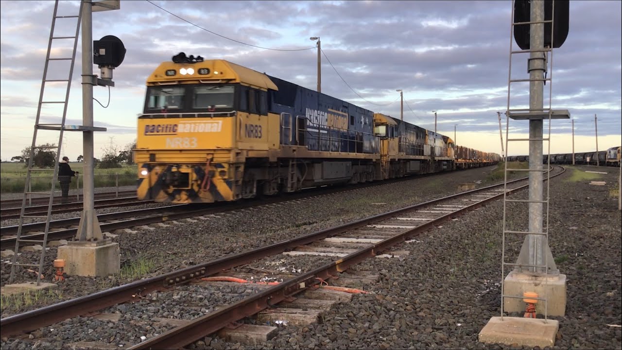 Pacific National 1MP2 steel with NR83 NR62 NR13 at Gheringhap heading to Perth 11/10/2020