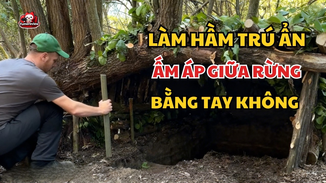 Căn hầm trú ẩn ấm áp giữa rừng được làm như thế nào