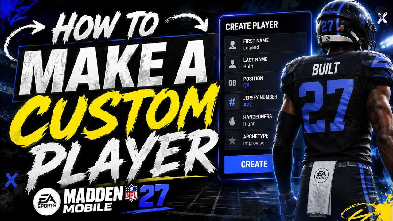 HOW TO MAKE A CUSTOM PLAYER IN MADDEN MOBILE 27! SIMPLE AND EASY!