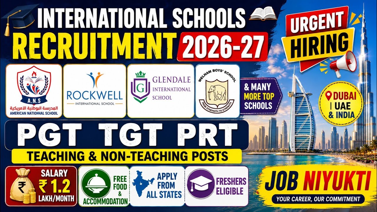 International School Jobs 2026 🔥 | Teaching Jobs |Dubai & India School Vacancies | Salary ₹1.2 Lakh
