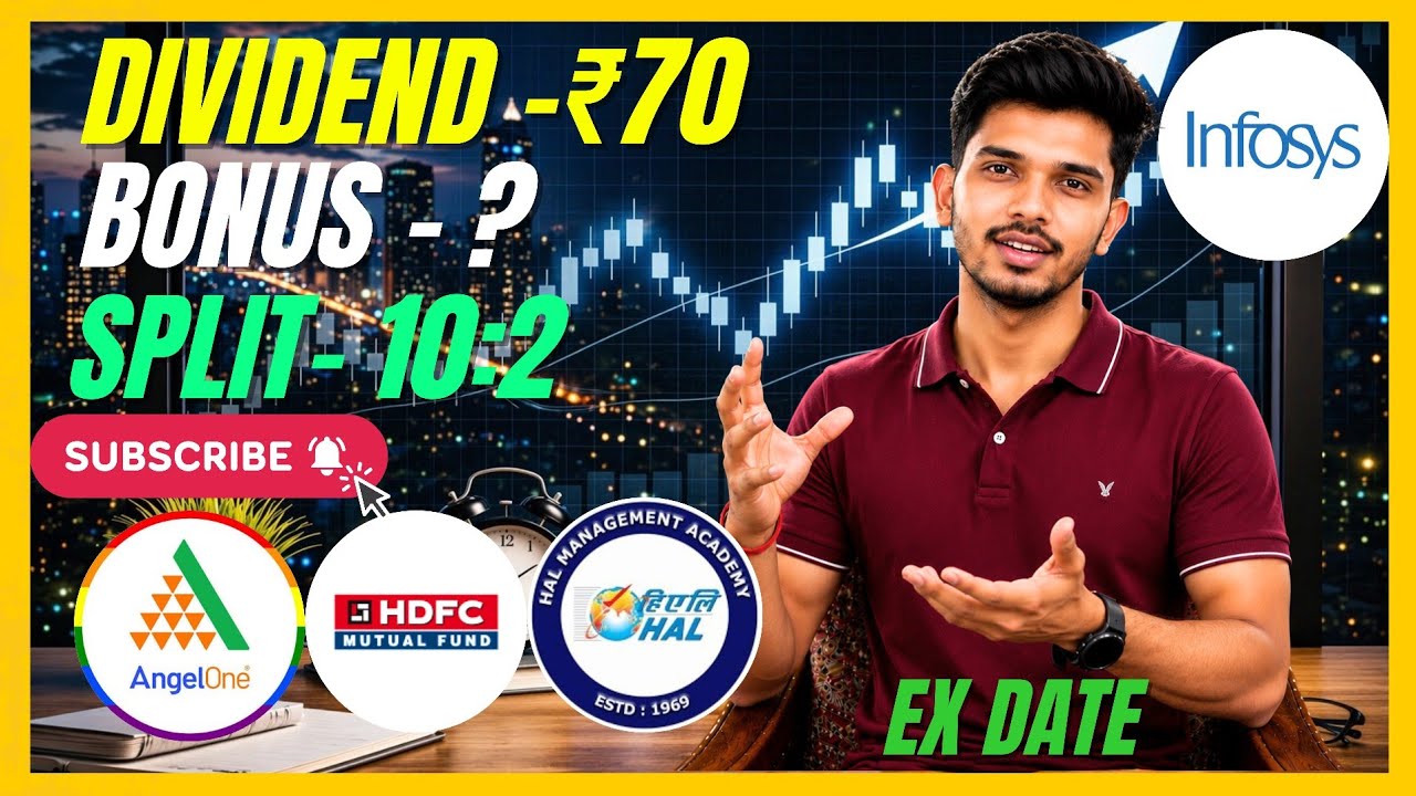 Infosys | Angel One | HAL | HDFC AMC Stocks Declared BIG Dividend+Bonus+Split | Ex Date
