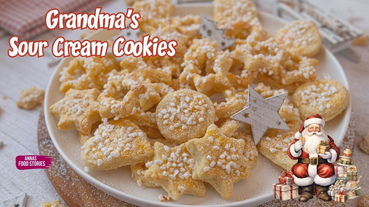 Easy Christmas Cookies 🎅🎄 German sour cream cookies very delicious recipe