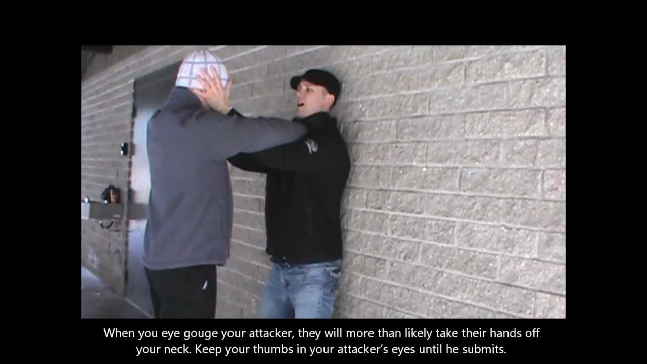 Defending A Double Hand Choke Against Wall