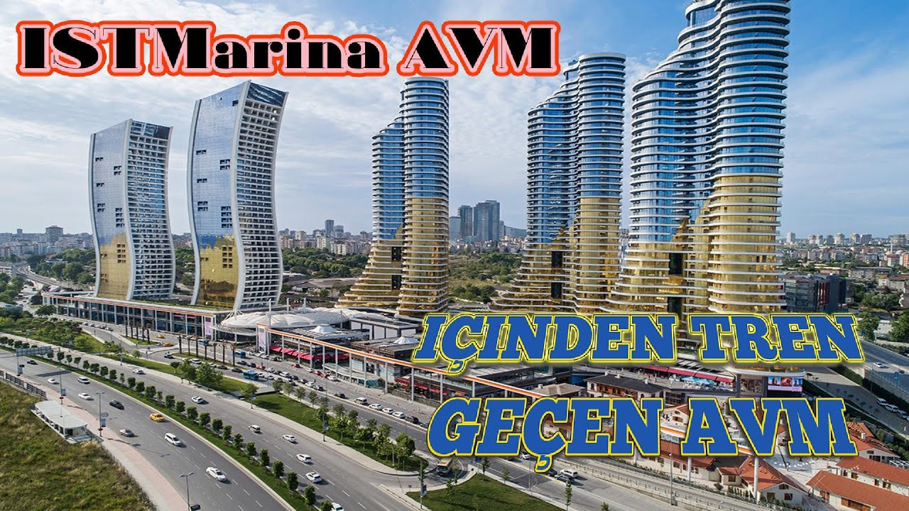 İçinden Tren geçen İSTMARİNA AVM Kartal İstanbul TÜRKİYE , #droneçekimi