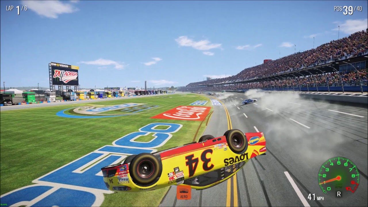 Nascar Heat 2 Crash Compilation - TALLADEGA EDITION!! (10 MINUTES LONG!)