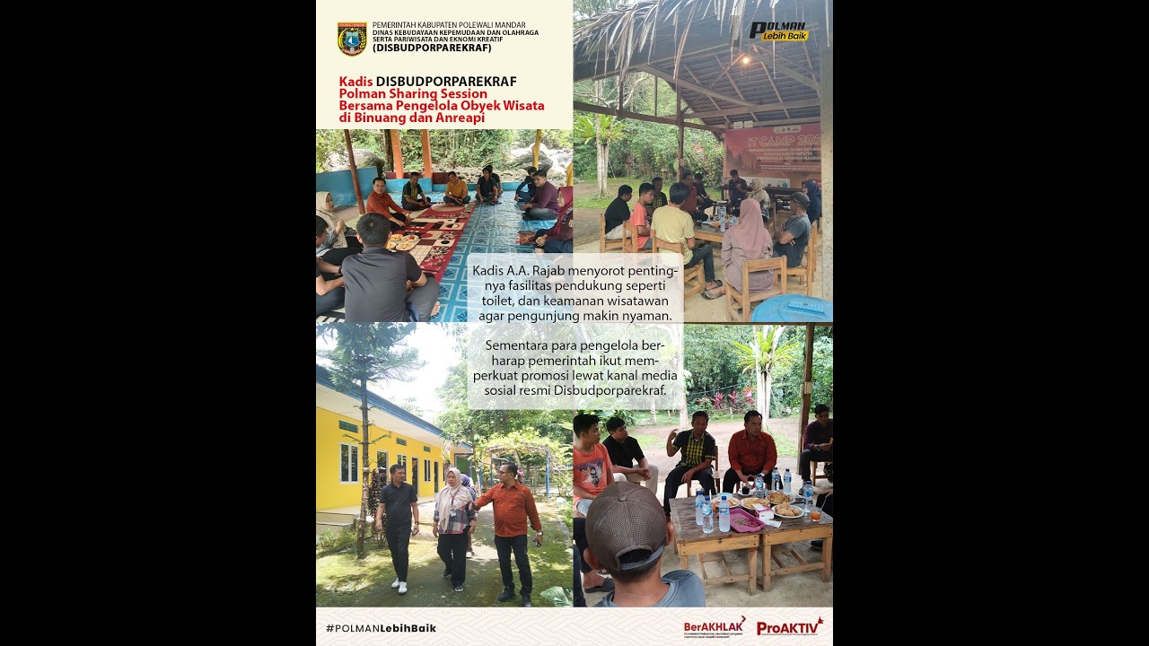 Kadis Disbudporparekraf Polman Sharing Session Bersama Pengelola Obyek Wisata di Binuang