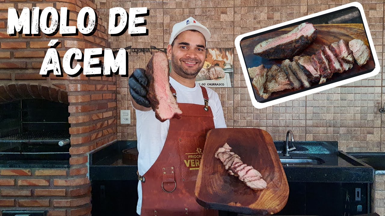 CHURRASCO COM MIOLO DE ACÉM | Como assar miolo de acém na churrasqueira | Miolo de acem