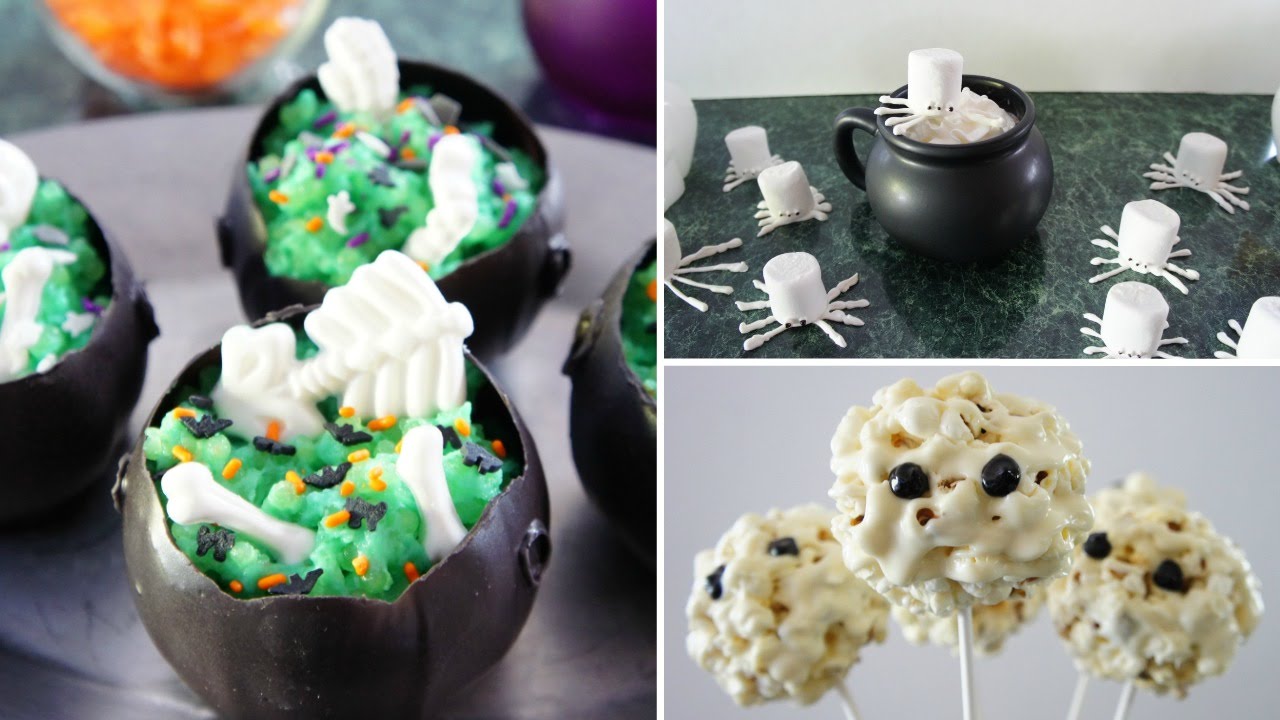 DIY Halloween Treats! (Witch Cauldrons, Marshmallow Spiders, Mummy Popcorn Balls)