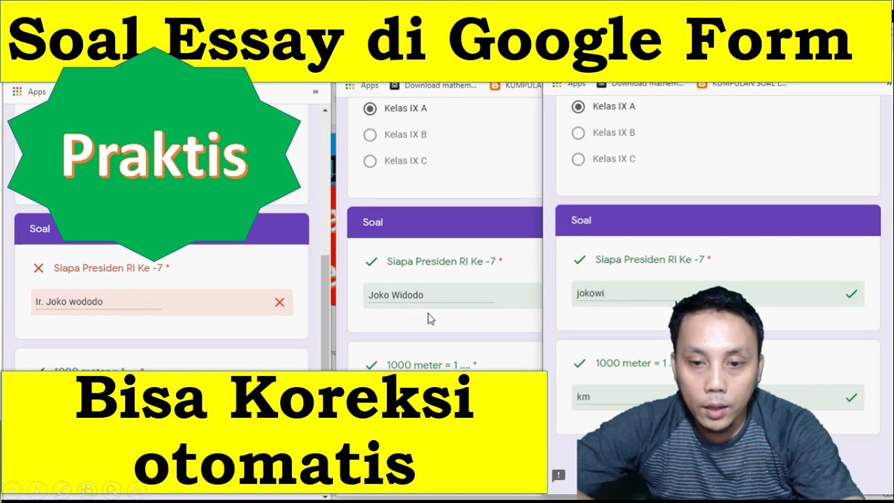 (157) Membuat soal isian / essay Google Form yang bisa di Koreksi otomatis oleh sistem